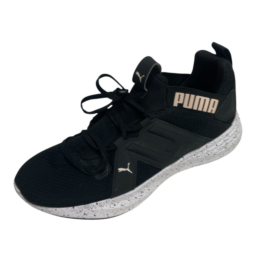 Puma Contempt Demi Women's Black Running Casual Shoes‎ Pink Logo Size US 10 Mesh